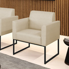 Poltrona Base Industrial Preto Marisa Veludo Luxo D03 - D'ros