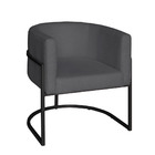 Poltrona Base Industrial Preto Sala De Estar Lety Veludo - Gr