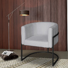 Poltrona Base Industrial Preto Sala De Estar Lety Veludo - Pr