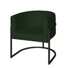 Poltrona Base Industrial Preto Sala De Estar Lety Veludo Verde