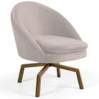 Poltrona Base Ka Madeira Rafa B-309 Veludo Bege - Domi