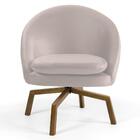 Poltrona Base Ka Madeira Rafa B-309 Veludo Bege - Domi