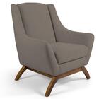 Poltrona Base Manu Madeira Juliet B-261 Veludo Marrom Domi