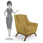 Poltrona Base Manu Madeira Juliet B-279 Veludo Amarelo Domi