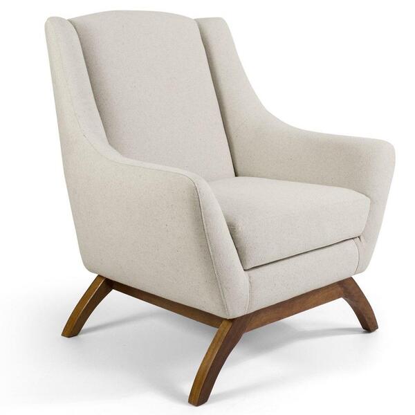 Poltrona Base Manu Madeira Juliet B-370 Linho Bege Domi