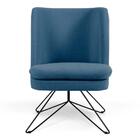 Poltrona Base Orby Pérsia B-170 Suede Azul Domi