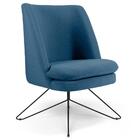 Poltrona Base Orby Pérsia B-170 Suede Azul Domi