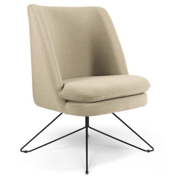 Poltrona Base Orby Pérsia C-129 Linho Bege Escuro Domi