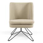 Poltrona Base Orby Pérsia C-129 Linho Bege Escuro Domi