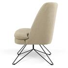 Poltrona Base Orby Pérsia C-129 Linho Bege Escuro Domi