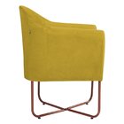 Poltrona Base X Bronze Suede Herrera Amarelo