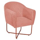 Poltrona Base X Bronze Suede Herrera Coral