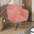 Poltrona Base X Bronze Suede Herrera Coral