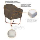 Poltrona Base X Bronze Suede Herrera Marrom