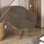 Poltrona Base X Bronze Suede Herrera Marrom