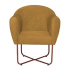 Poltrona Base X Bronze Suede Herrera Mostarda