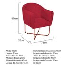 Poltrona Base X Bronze Suede Herrera Vermelho