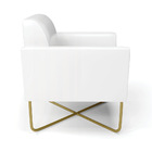 Poltrona Base X Industrial Dourado Marisa Corano - Branco