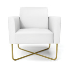 Poltrona Base X Industrial Dourado Marisa Corino Branco