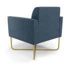 Poltrona Base X Industrial Dourado Marisa Suede - Azul Marinho