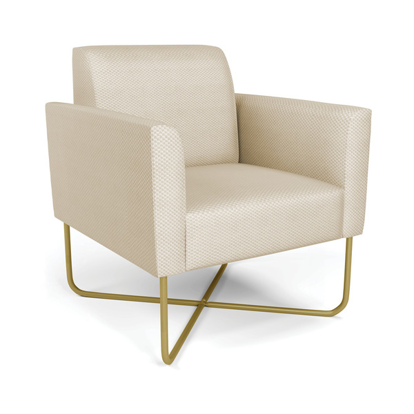 Poltrona Base X Industrial Dourado Marisa Veludo Luxo  D03 -