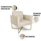 Poltrona Base X Industrial Dourado Marisa Veludo Luxo  D03 -