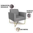 Poltrona Base X Industrial Dourado Marisa Veludo Luxo  D03 -