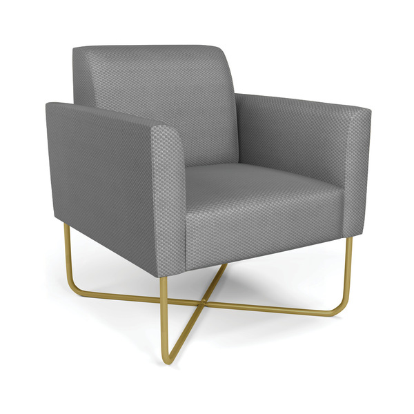 Poltrona Base X Industrial Dourado Marisa Veludo Luxo  D03 -