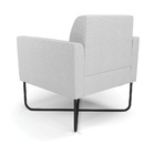 Poltrona Base X Industrial Preto Marisa Linho Cinza A05