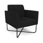 Poltrona Base X Industrial Preto Marisa Linho Preto A79