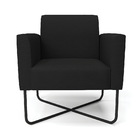 Poltrona Base X Industrial Preto Marisa Linho Preto A79