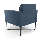 Poltrona Base X Industrial Preto Marisa Suede Azul Marinho