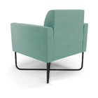 Poltrona Base X Industrial Preto Marisa Suede Azul Turquesa D