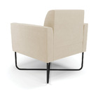 Poltrona Base X Industrial Preto Marisa Suede Bege