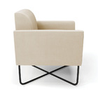 Poltrona Base X Industrial Preto Marisa Suede Bege