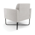 Poltrona Base X Industrial Preto Marisa Veludo Cinza