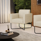 Poltrona Base X Industrial Preto Marisa Veludo Luxo D03 - D'r