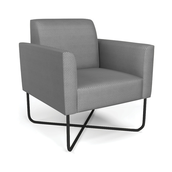 Poltrona Base X Industrial Preto Marisa Veludo Luxo D03 - D'r