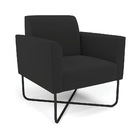 Poltrona Base X Industrial Preto Marisa Veludo Preto