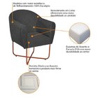 Poltrona Base X Linho Herrera Cinza Escuro