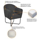 Poltrona Base X Linho Herrera Cinza Escuro