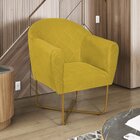 Poltrona Base X Suede Herrera Amarelo