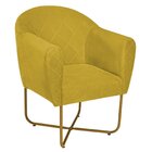 Poltrona Base X Suede Herrera Amarelo