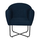 Poltrona Base X Suede Herrera Azul Marinho