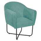 Poltrona Base X Suede Herrera Azul Tiffany