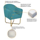 Poltrona Base X Suede Herrera Azul Turquesa