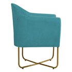 Poltrona Base X Suede Herrera Azul Turquesa