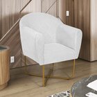 Poltrona Base X Suede Herrera Branco