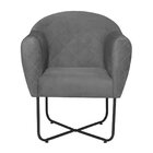 Poltrona Base X Suede Herrera Cinza