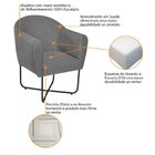 Poltrona Base X Suede Herrera Cinza